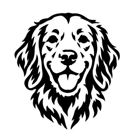 Golden Retriever pumpkin stencil, free printable dog carving template